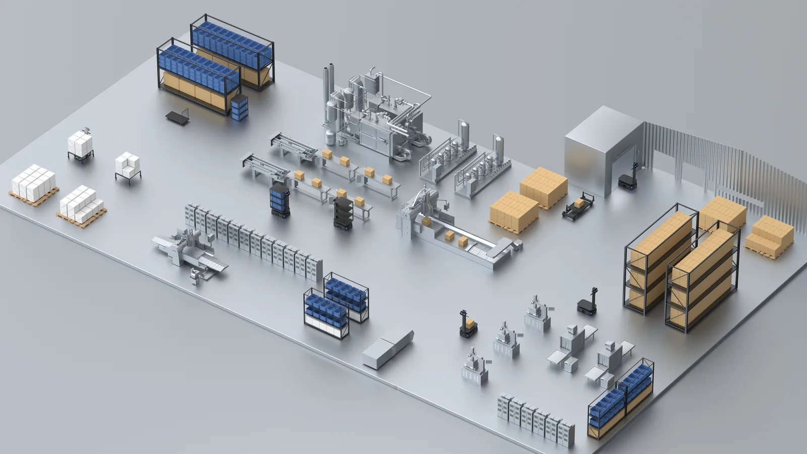 PUDU T300 transporting goods across a warehouse